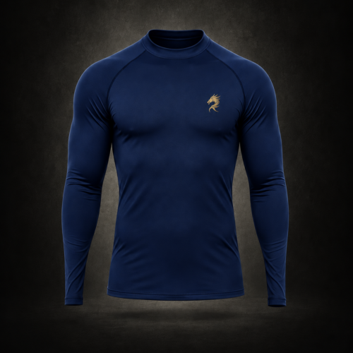 AZUL Camiseta Compressão Manga Longa · Azul Marinho