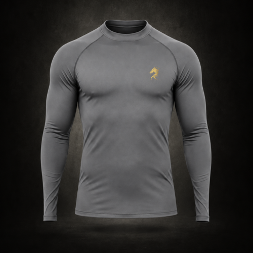 CINZA Camiseta Compressão Manga Longa · Cinza